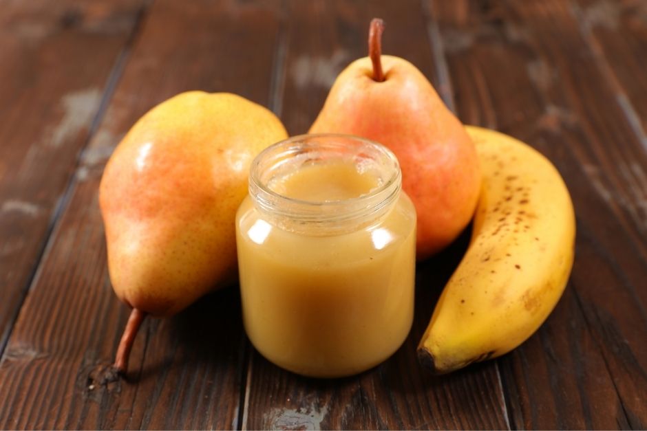 Puré de frutas y compotas caseras para bebés