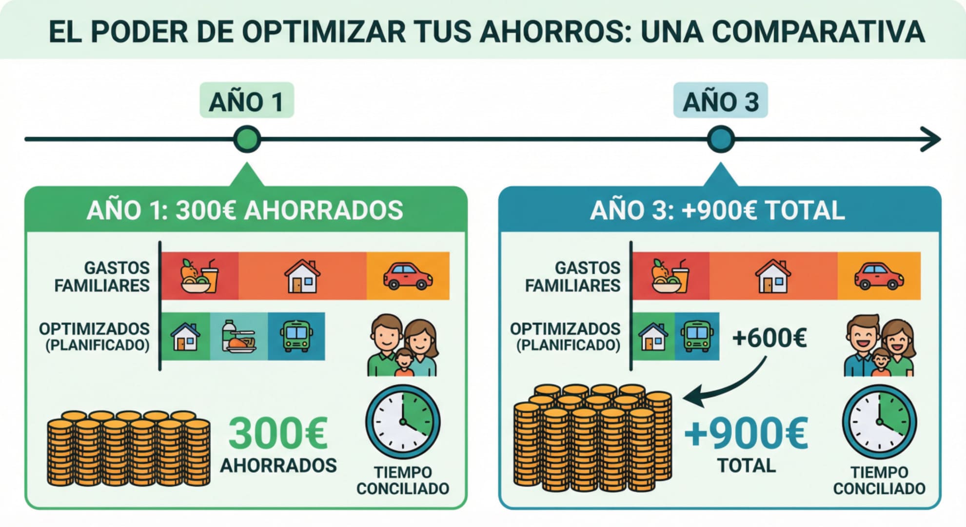 Gráfico ahorro crianza sostenible y conciliación familiar - Mamas360